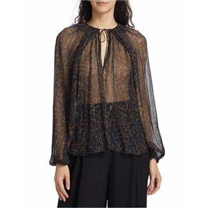 Ulla Johnson NWT Pauline Chiffon Blouse in Peridot Pomegranate $420 Women‎ Sz 6